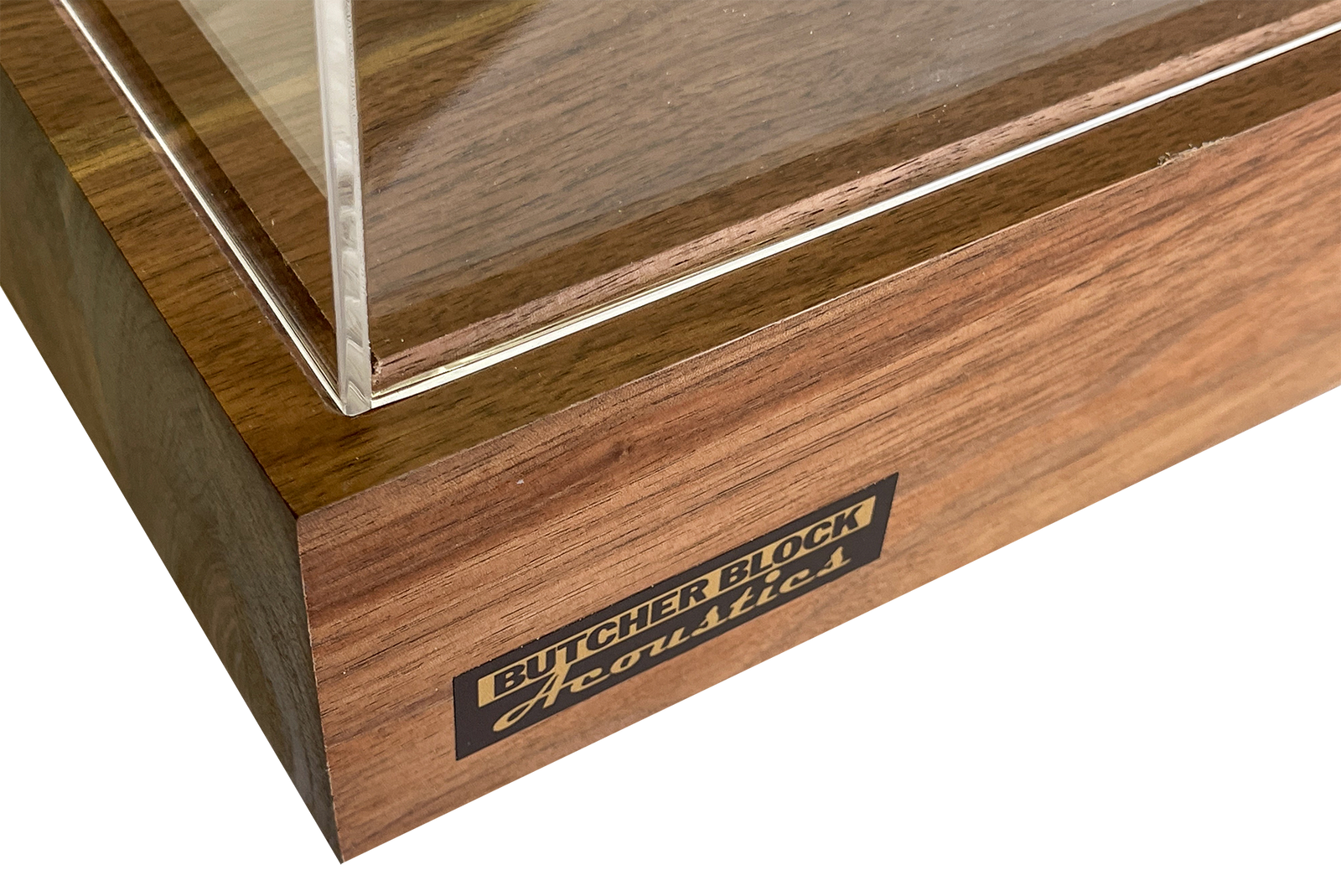 Channeled Walnut Turntable Platform & Matched 8” Tall Dust Cover Set