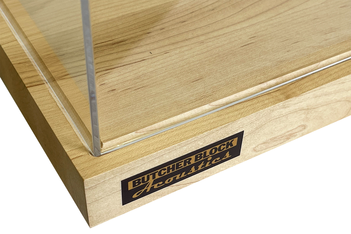 Channeled Maple Turntable Platform & Matched 8” Tall Dust Cover Set