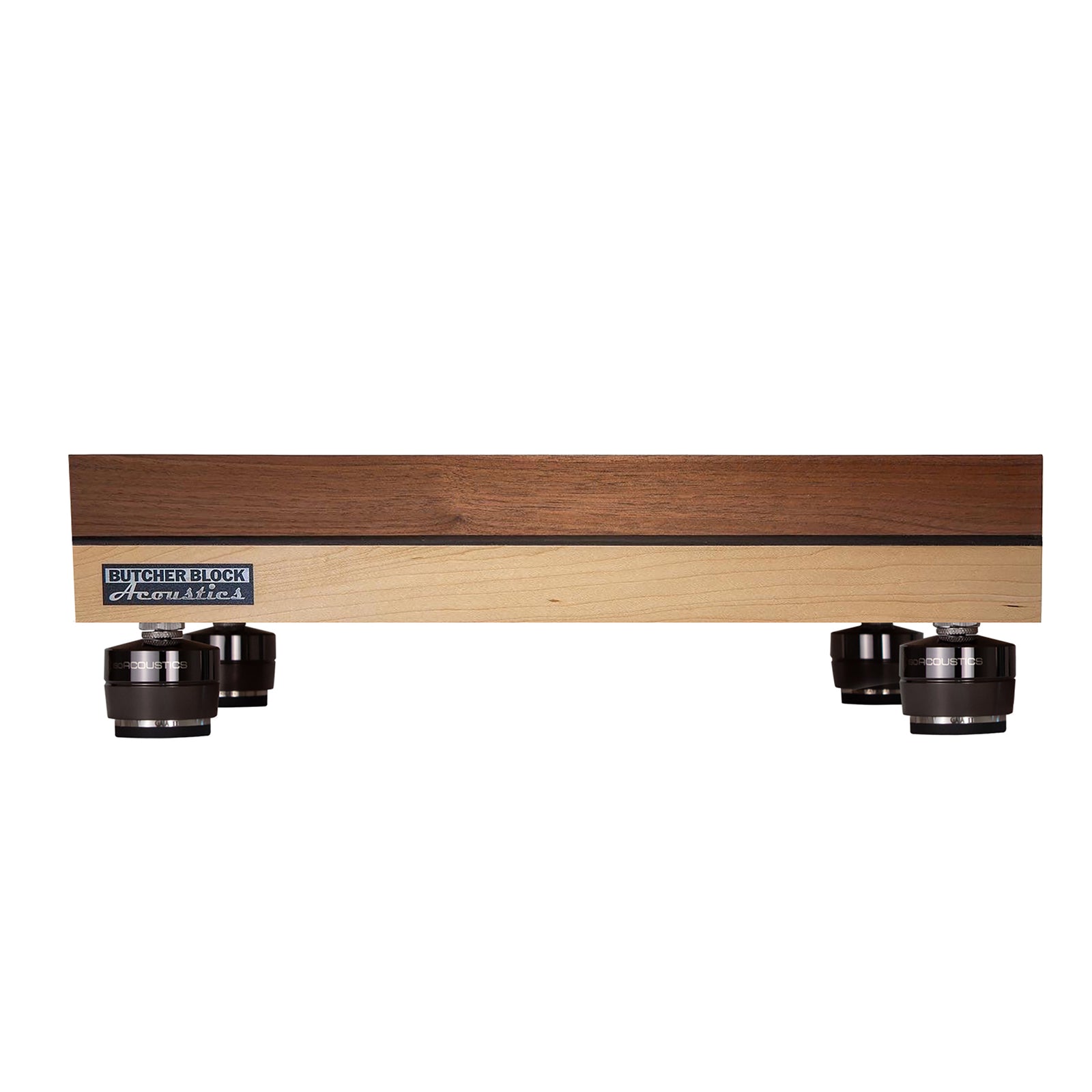 Double B Combo - Walnut | Maple Edge-Grain Isolation Platform w/ M6 or M8 Threaded Inserts - 3⅛" Thick | Choice of Footer