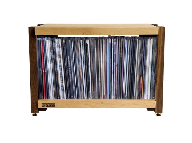 rigidrack® Record Rack - 1 Tier - 1½&quot; Thick Solid Maple Shelves - 1½&quot; Walnut Legs