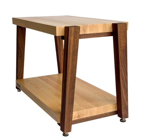 rigidrack® Record Rack - 1 Tier - 1½" Thick Solid Maple Shelves - 1½" Walnut Legs