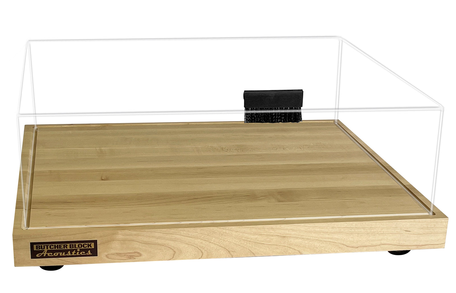 Channeled Maple Turntable Platform & Matched 8” Tall Dust Cover Set