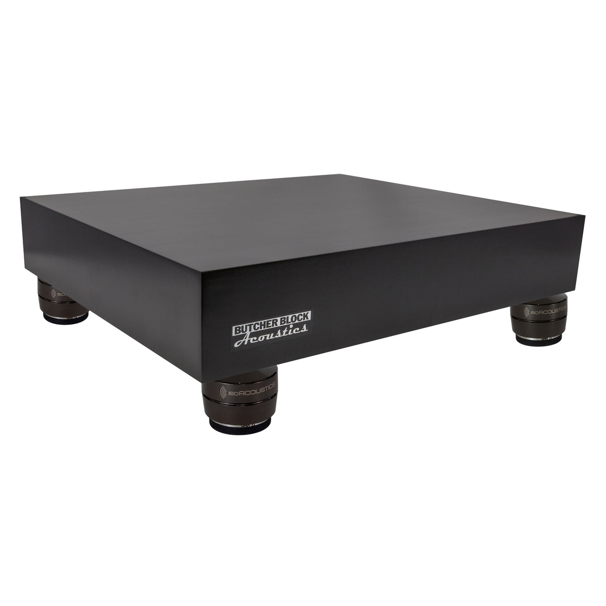 Solid Maple Edge-Grain Midnite Black - Audio Platforms w/ Threaded Brass Inserts - 3" Thick