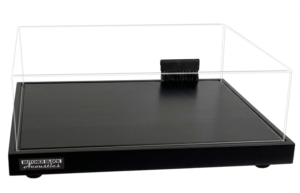 Channeled Midnite Maple Turntable Platform &amp; Matched 6” Tall Dust Cover Set (Estimated Ship Date: 2 Weeks from Date of Order)