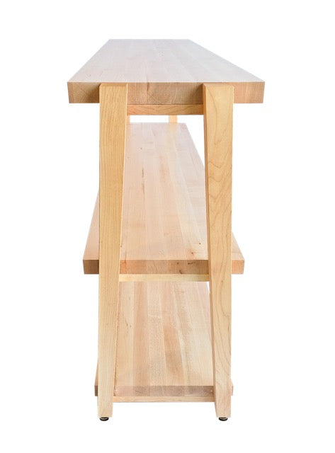 rigidrack® Record Rack - 2 Tier - 1½&quot; Thick Solid Maple Shelves - 1½&quot; Maple Legs