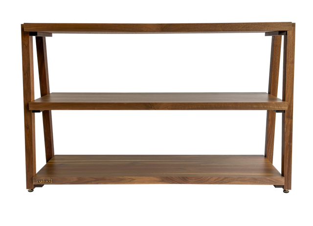 rigidrack® Record Rack - 2 Tier - 1½" Thick Solid Walnut Shelves - 1½" Walnut Legs