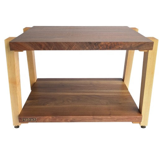 rigidrack® Record Rack - 1 Tier - 1½" Thick Solid Walnut Shelves - 1½" Maple Legs
