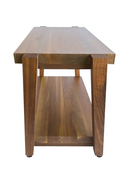 rigidrack® Record Rack - 1 Tier - 1½" Thick Solid Walnut Shelves - 1½" Walnut Legs