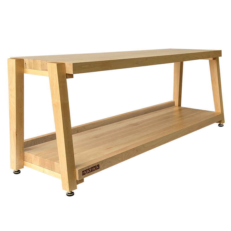 rigidrack® Record Rack - 1 Tier - 1½" Thick Solid Maple Shelves - 1½" Maple Legs