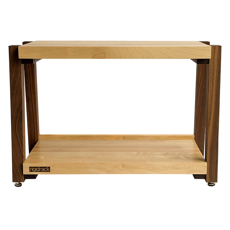 rigidrack® Record Rack - 1 Tier - 1½" Thick Solid Maple Shelves - 1½" Walnut Legs