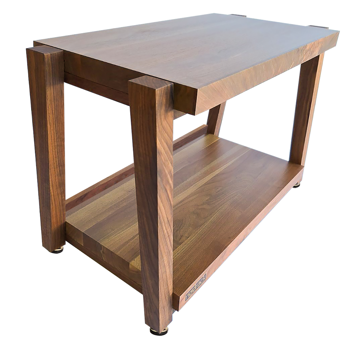 rigidrack® Record Rack - 1 Tier - 1½" Thick Solid Walnut Shelves - 1½" Walnut Legs