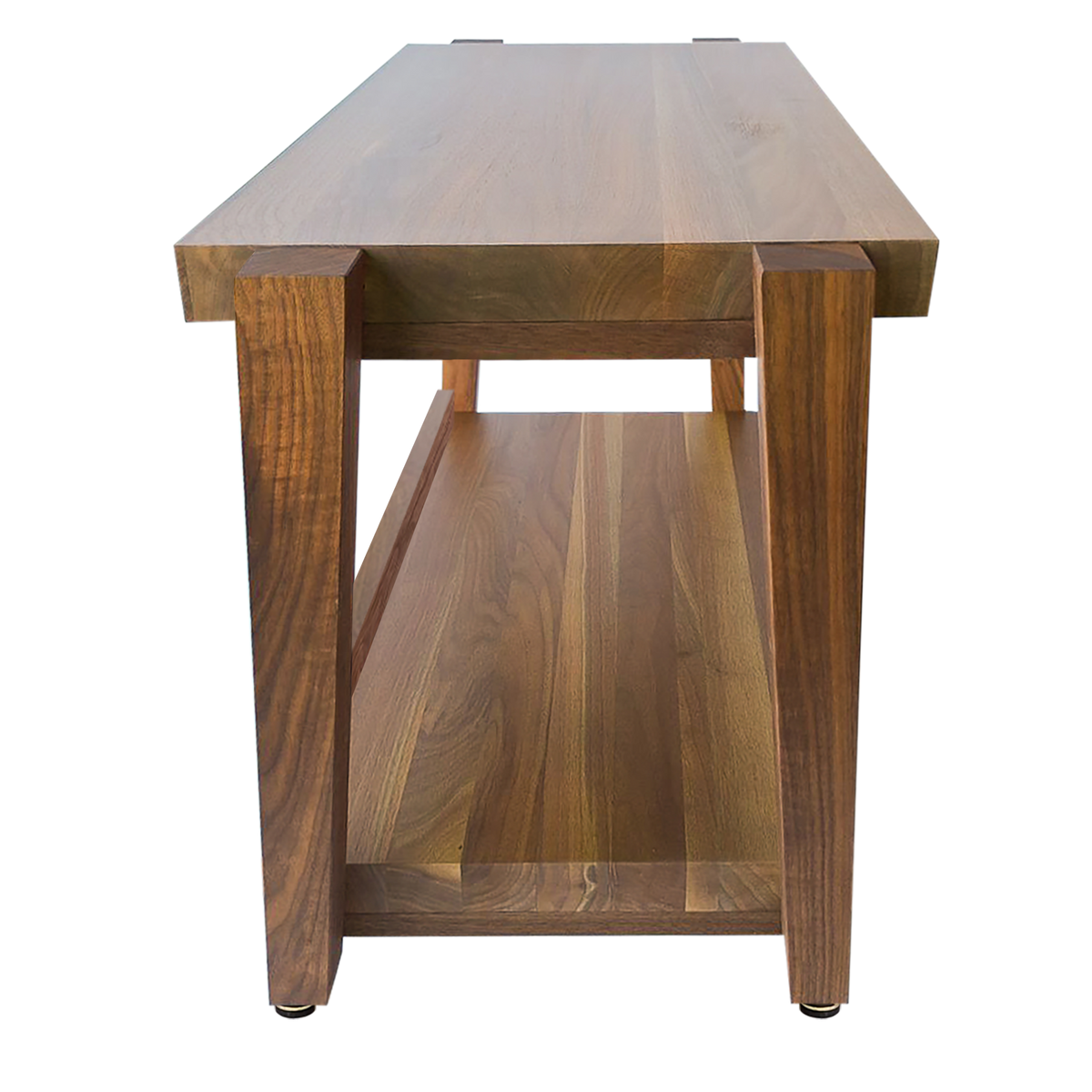 rigidrack® Record Rack - 1 Tier - 1½" Thick Solid Walnut Shelves - 1½" Walnut Legs