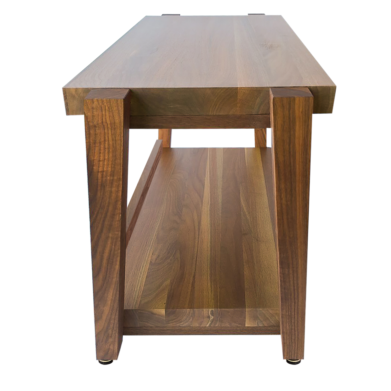 rigidrack® Record Rack - 1 Tier - 1½" Thick Solid Walnut Shelves - 1½" Walnut Legs