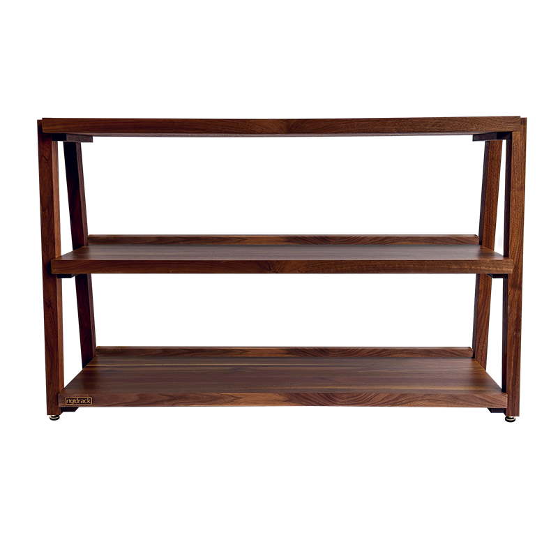 rigidrack® Record Rack - 2 Tier - 1½" Thick Solid Walnut Shelves - 1½" Walnut Legs