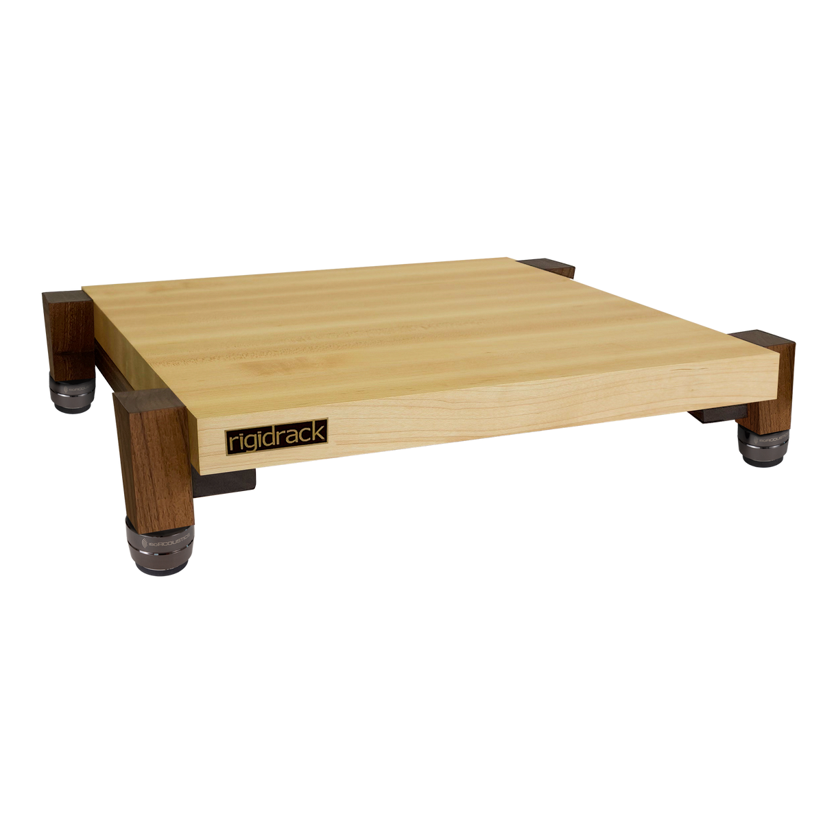 rigidstand - 1½" Thick Solid Maple Platforms - 1½" Thick Walnut Legs | IsoAcoustics GAIA Feet