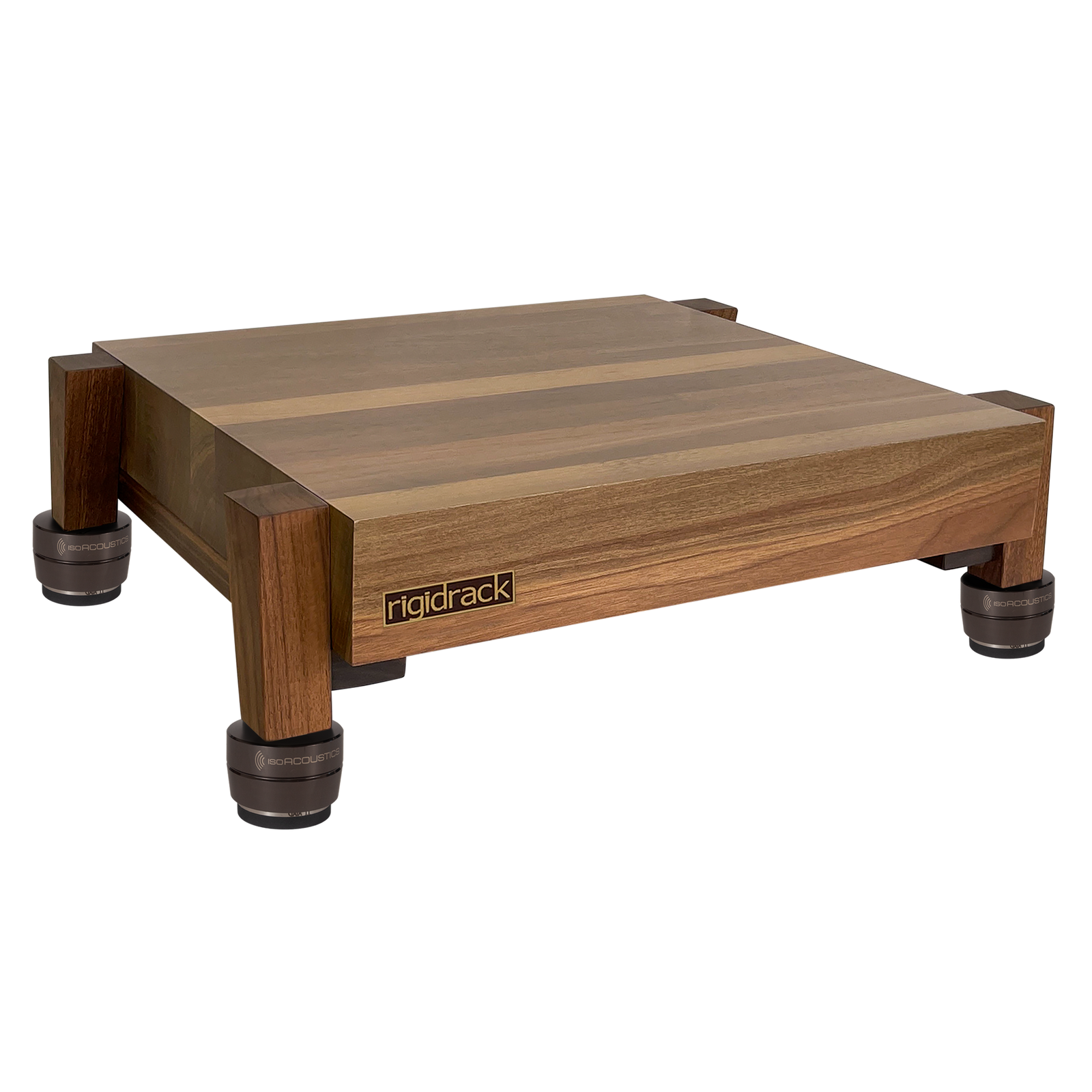 rigidstand - 3" Thick Solid Walnut Platforms - 1½" Thick Walnut Legs | IsoAcoustics GAIA Feet