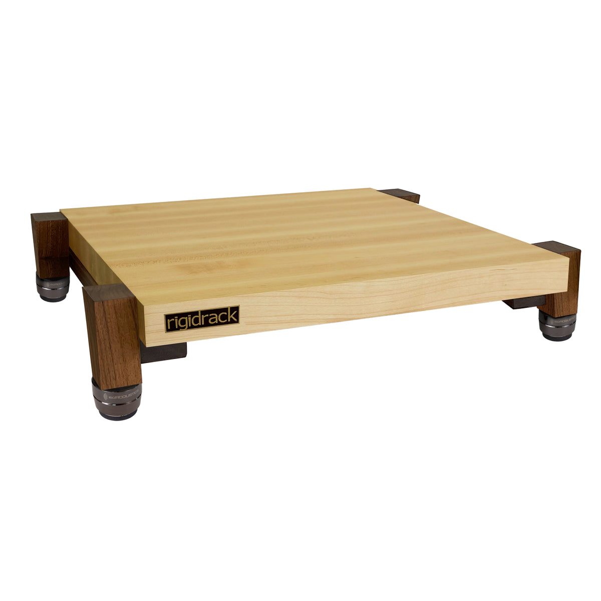 rigidstand - 1½" Thick Solid Maple Platforms - 1½" Thick Walnut Legs | Choice of Footer