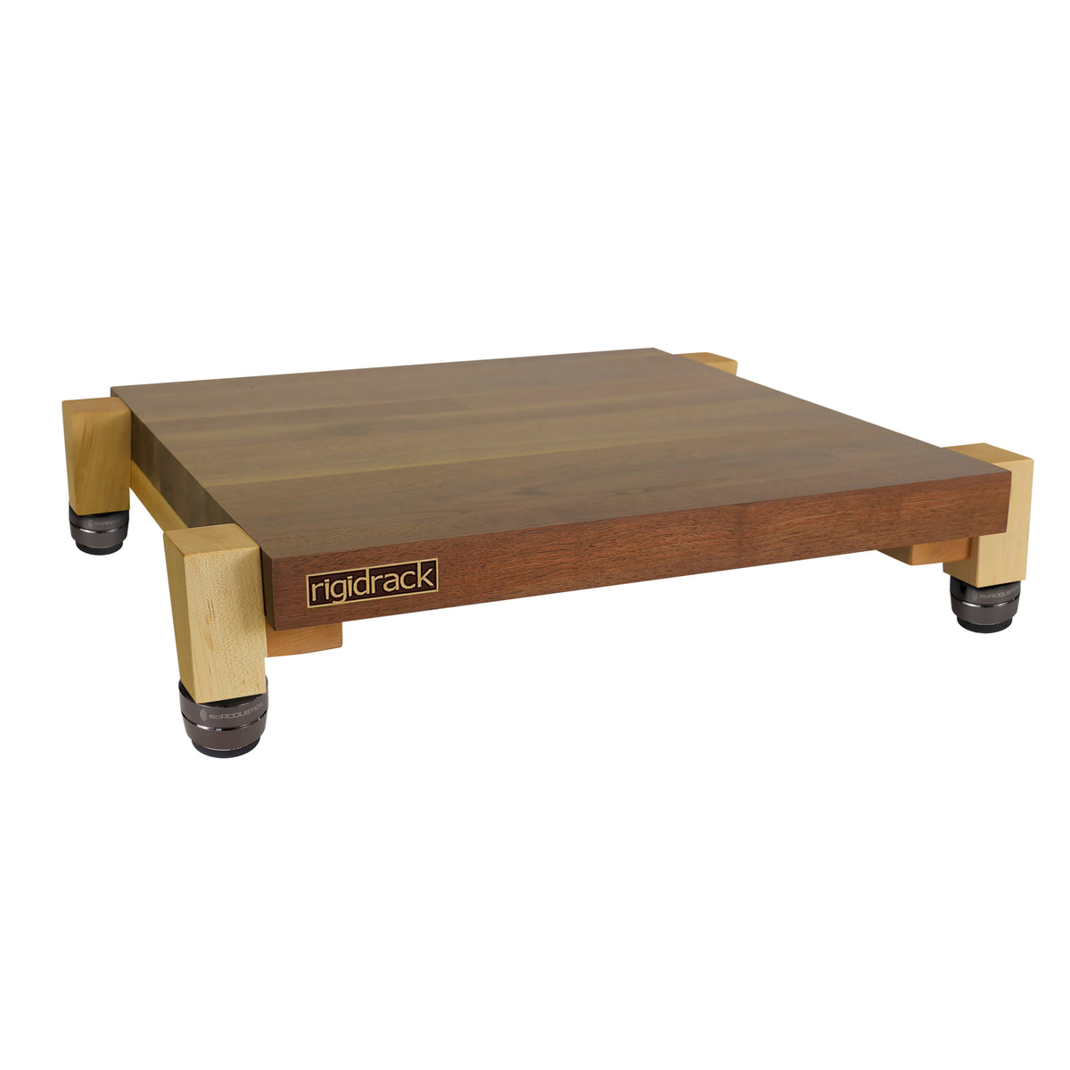 rigidstand - 1½" Thick Solid Walnut Platforms - 1½" Maple Thick Legs | IsoAcoustics GAIA Feet