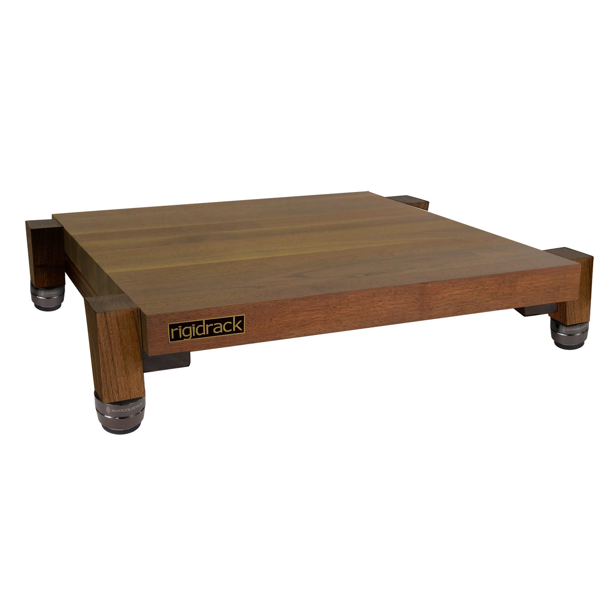 rigidstand - 1½" Thick Solid Walnut Platforms - 1½" Thick Walnut Legs | Choice of Footer