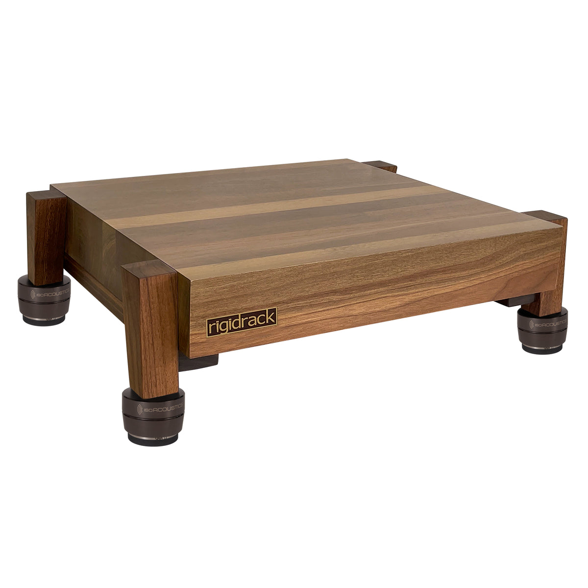 rigidstand - 3" Thick Solid Walnut Platforms - 1½" Thick Walnut Legs | Choice of Footer