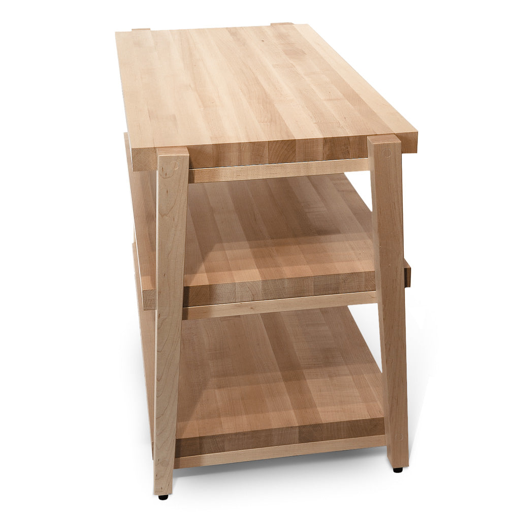 rigidrack® - 3 Shelf Rack - 1½" Thick Solid Maple Shelves - 1½" Maple Legs - Standard Shelf Spacing