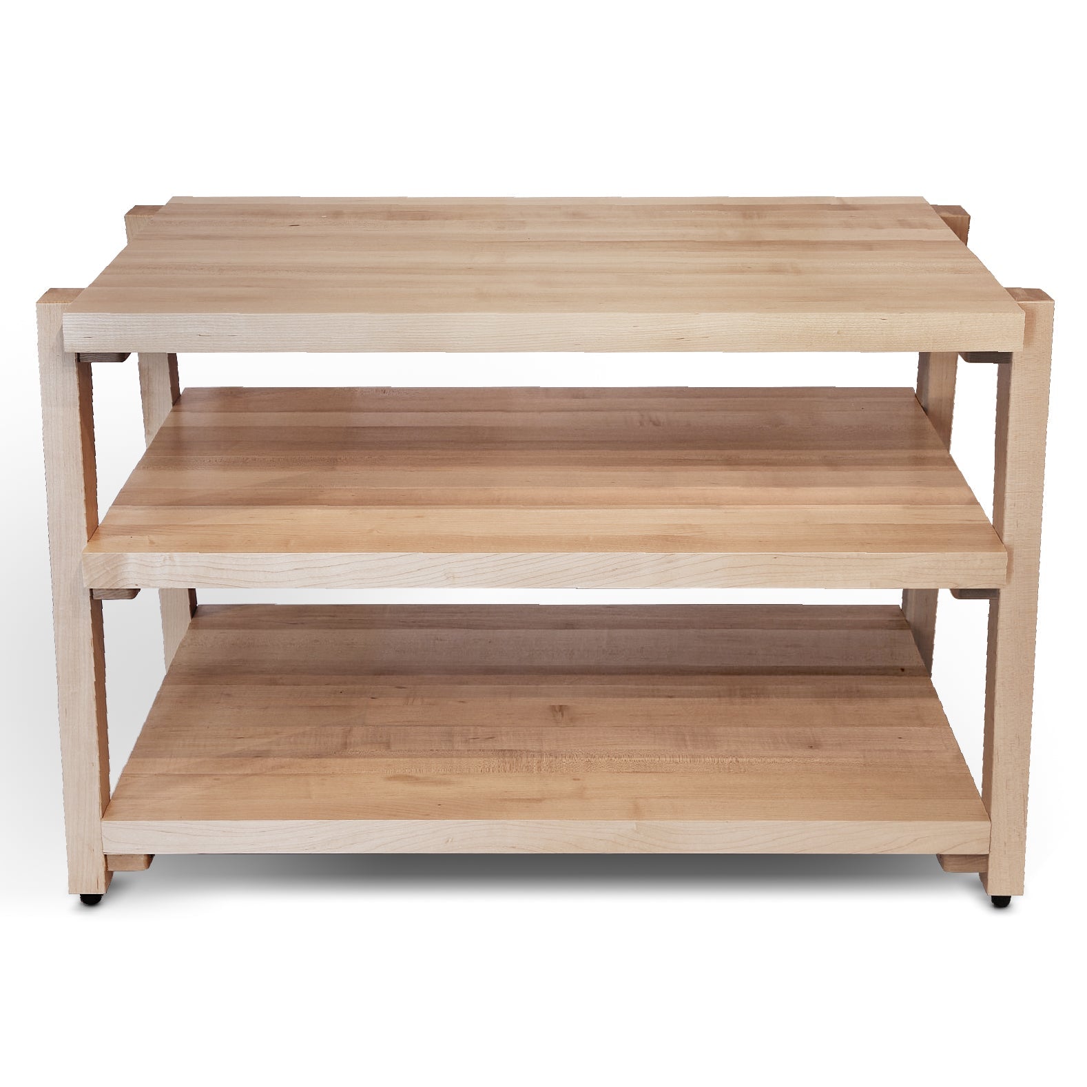 rigidrack® - 3 Shelf Rack - 1½" Thick Solid Maple Shelves - 1½" Maple Legs - Standard Shelf Spacing