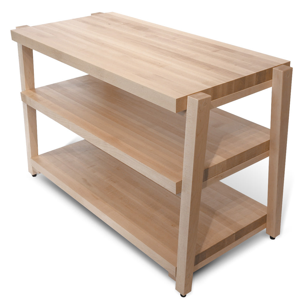 rigidrack® - 3 Shelf Rack - 1½" Thick Solid Maple Shelves - 1½" Maple Legs - Standard Shelf Spacing