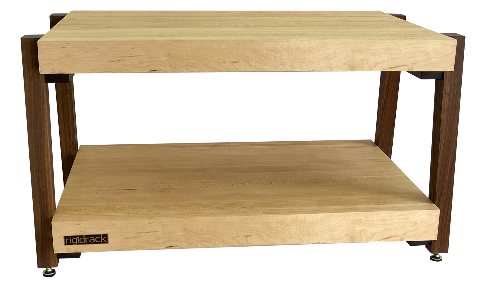The BEAST by rigidrackPLUS - 2 Shelf - 3" Thick Solid Maple Shelves - 1¾" Walnut Legs - 14" Shelf Spacing