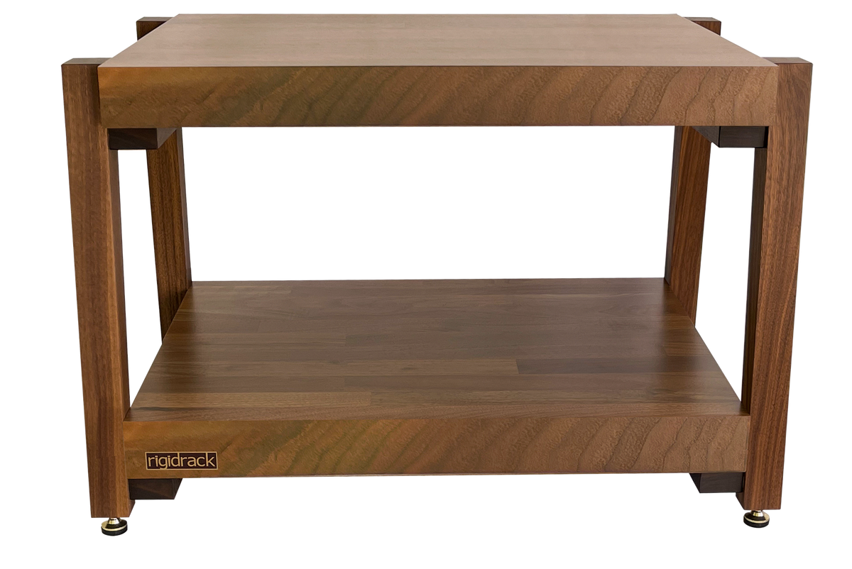 The BEAST by rigidrackPLUS - 2 Shelf - 3&quot; Thick Solid Walnut Shelves - 1¾&quot; Walnut Legs - 14&quot; Shelf Spacing