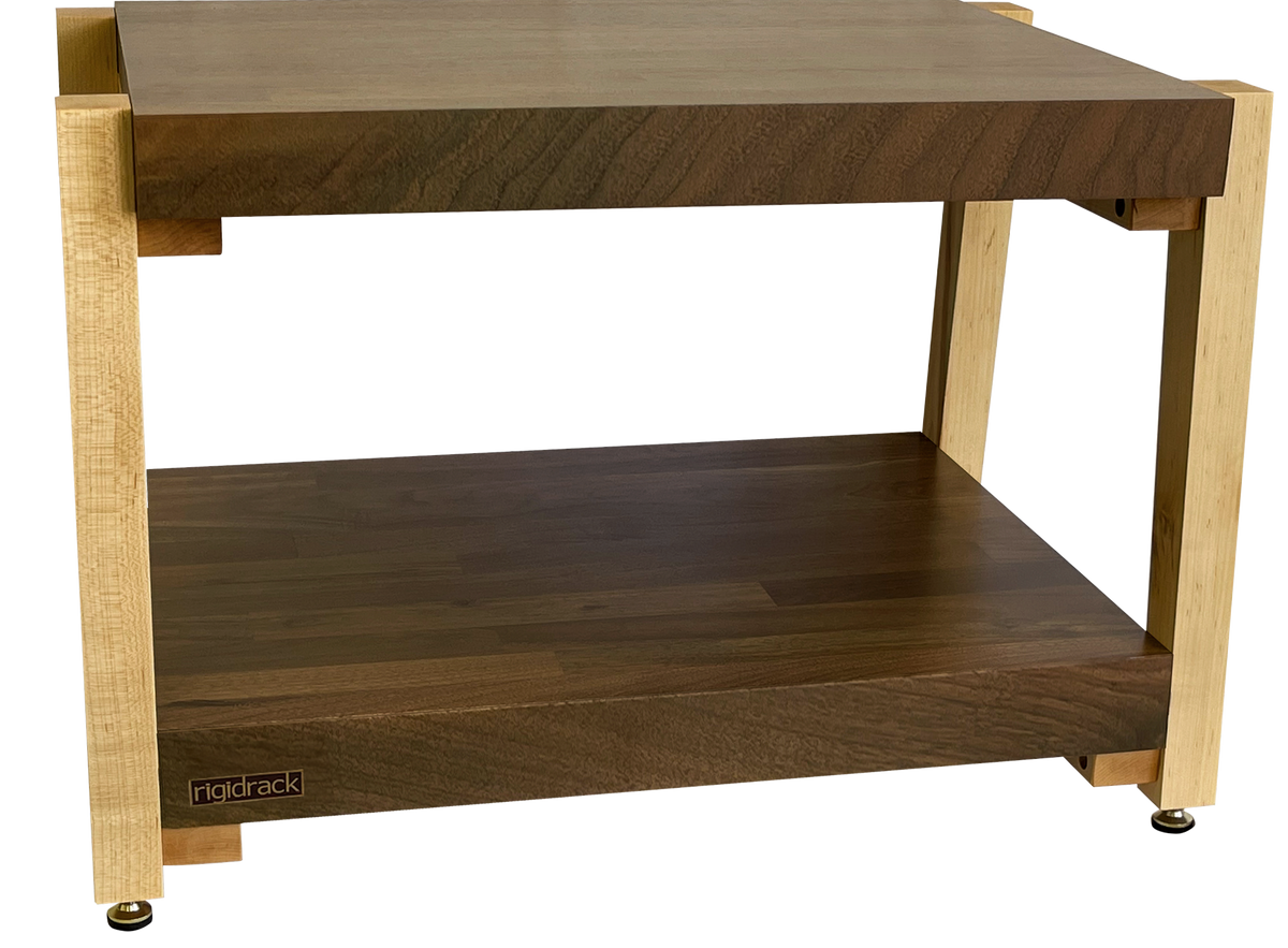 The BEAST by rigidrackPLUS - 2 Shelf - 3&quot; Thick Solid Walnut Shelves - 1¾&quot; Maple Legs - 14&quot; Shelf Spacing