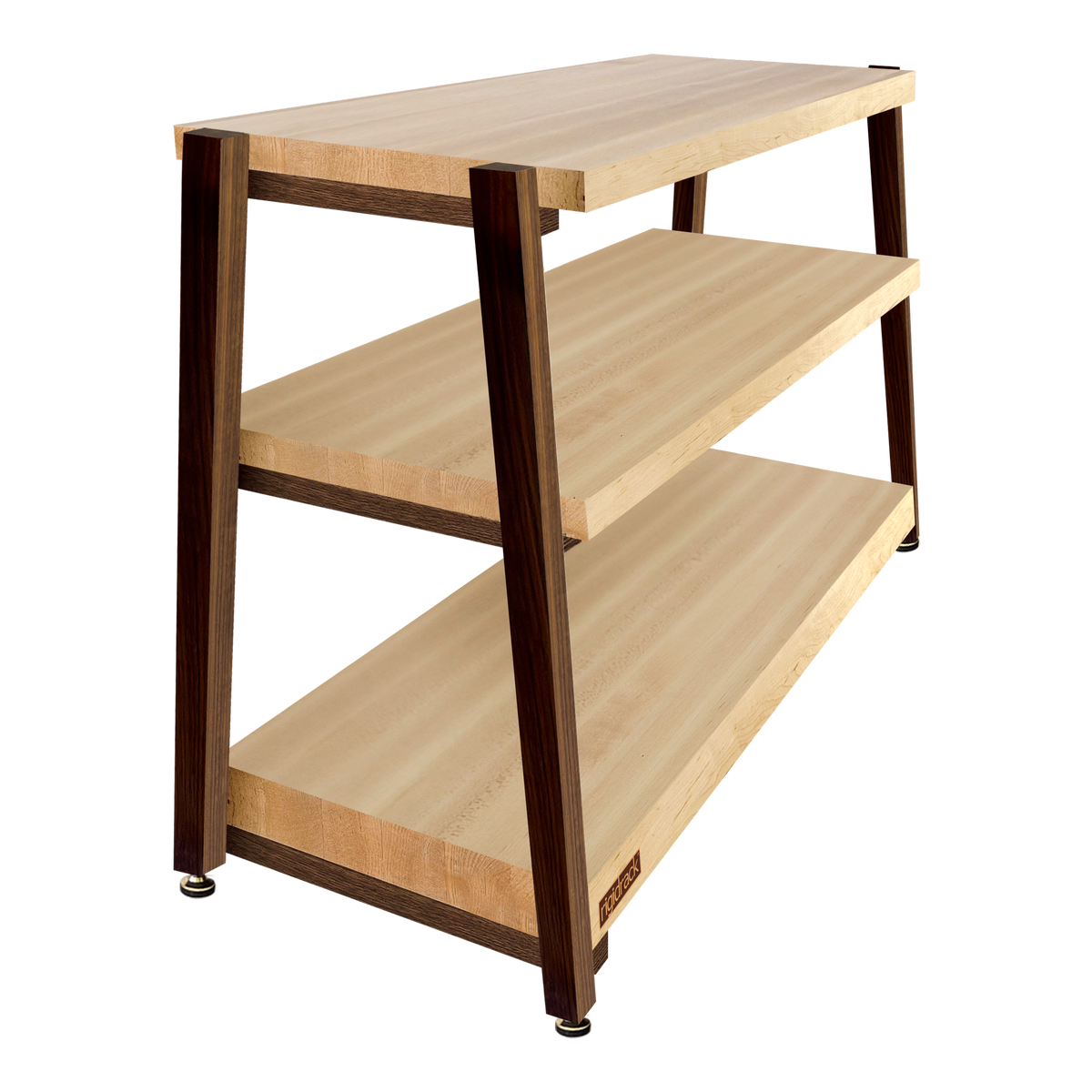 The BEAST by rigidrackPLUS - 3 Shelf - 1½&quot; Thick Solid Maple Top &amp; Middle Shelves - 3&quot; Thick Solid Maple Bottom Shelf - 1¾&quot; Walnut Legs - Extended Shelf Spacing