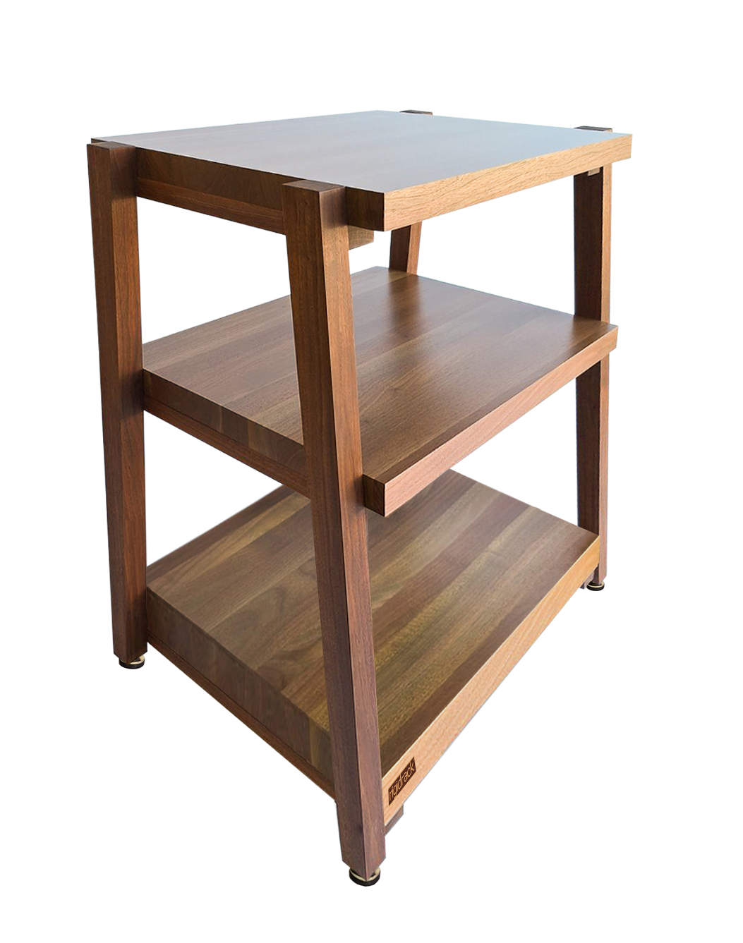 The BEAST by rigidrackPLUS - 3 Shelf - 1½&quot; Thick Solid Walnut Top &amp; Middle Shelves - 3&quot; Thick Solid Walnut Bottom Shelf - 1¾&quot; Walnut Legs - Extended Shelf Spacing