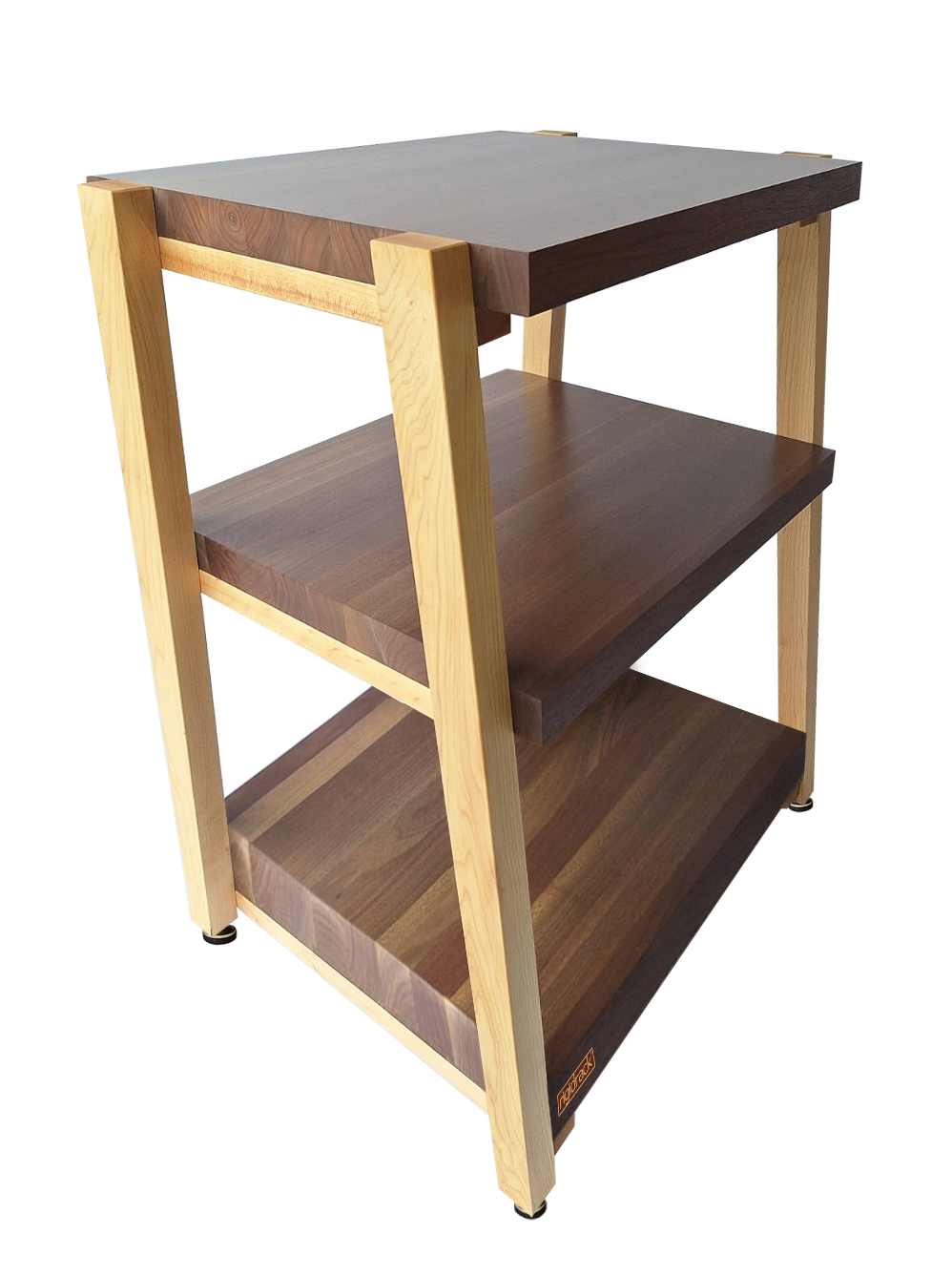 The BEAST by rigidrackPLUS - 3 Shelf - 1½&quot; Thick Solid Walnut Top &amp; Middle Shelves - 3&quot; Thick Solid Walnut Bottom Shelf - 1¾&quot; Maple Legs - Extended Shelf Spacing