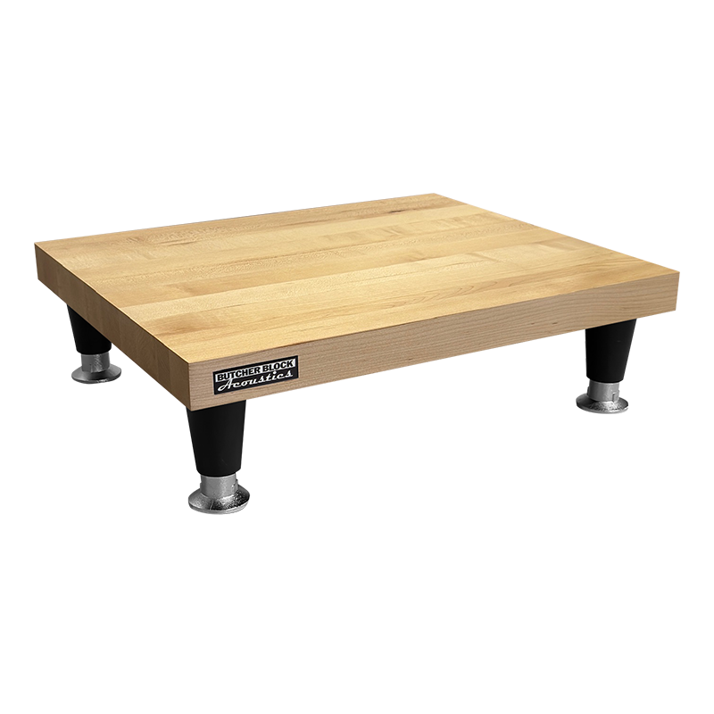 Vibe-Guard™ Amp Stand – Solid 1½" Thick Edge-Grain Maple Acoustic Isolation Platform with High-Mass Decoupling Legs