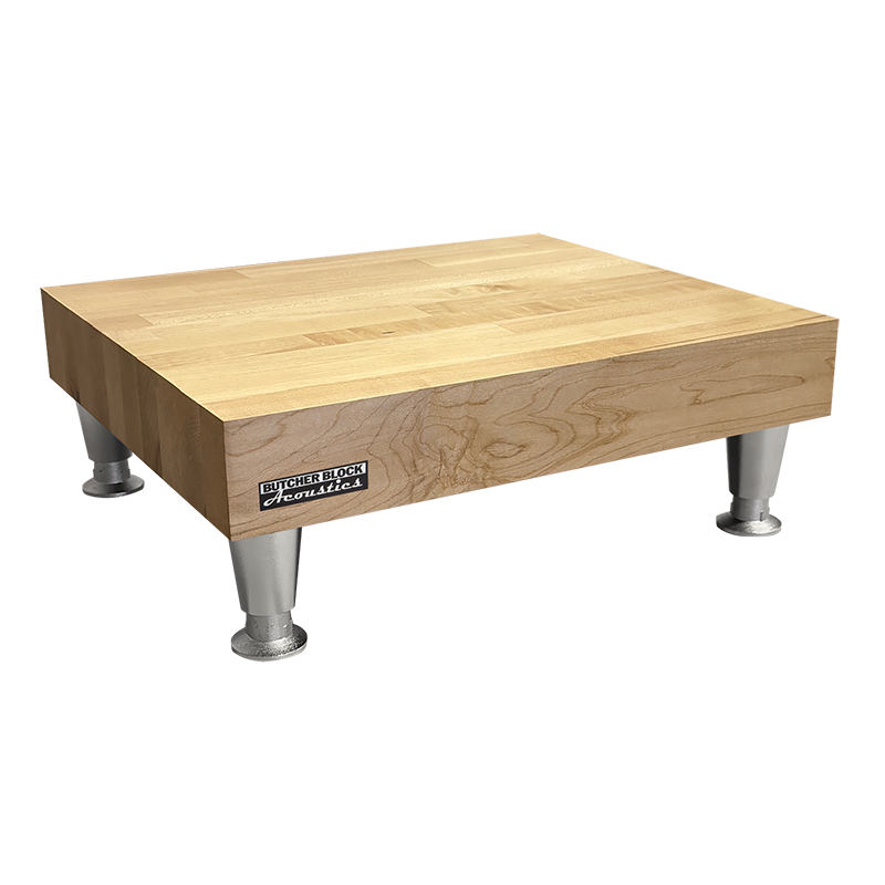 Vibe-Guard™ Amp Stand – Solid 3" Thick Edge-Grain Maple Acoustic Isolation Platform with High-Mass Decoupling Legs