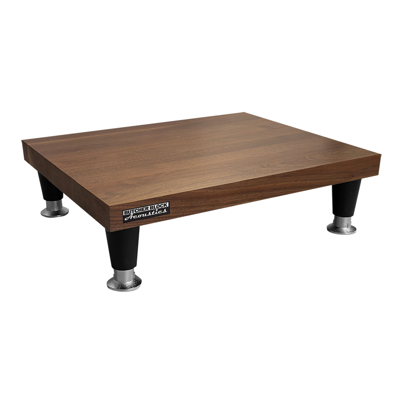Vibe-Guard™ Amp Stand – Solid 1¾" Thick Edge-Grain Walnut Acoustic Isolation Platform with High-Mass Decoupling Legs