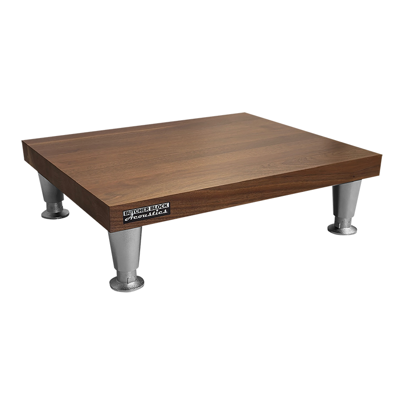 Vibe-Guard™ Amp Stand – Solid 1½" Thick Edge-Grain Walnut Acoustic Isolation Platform with High-Mass Decoupling Legs