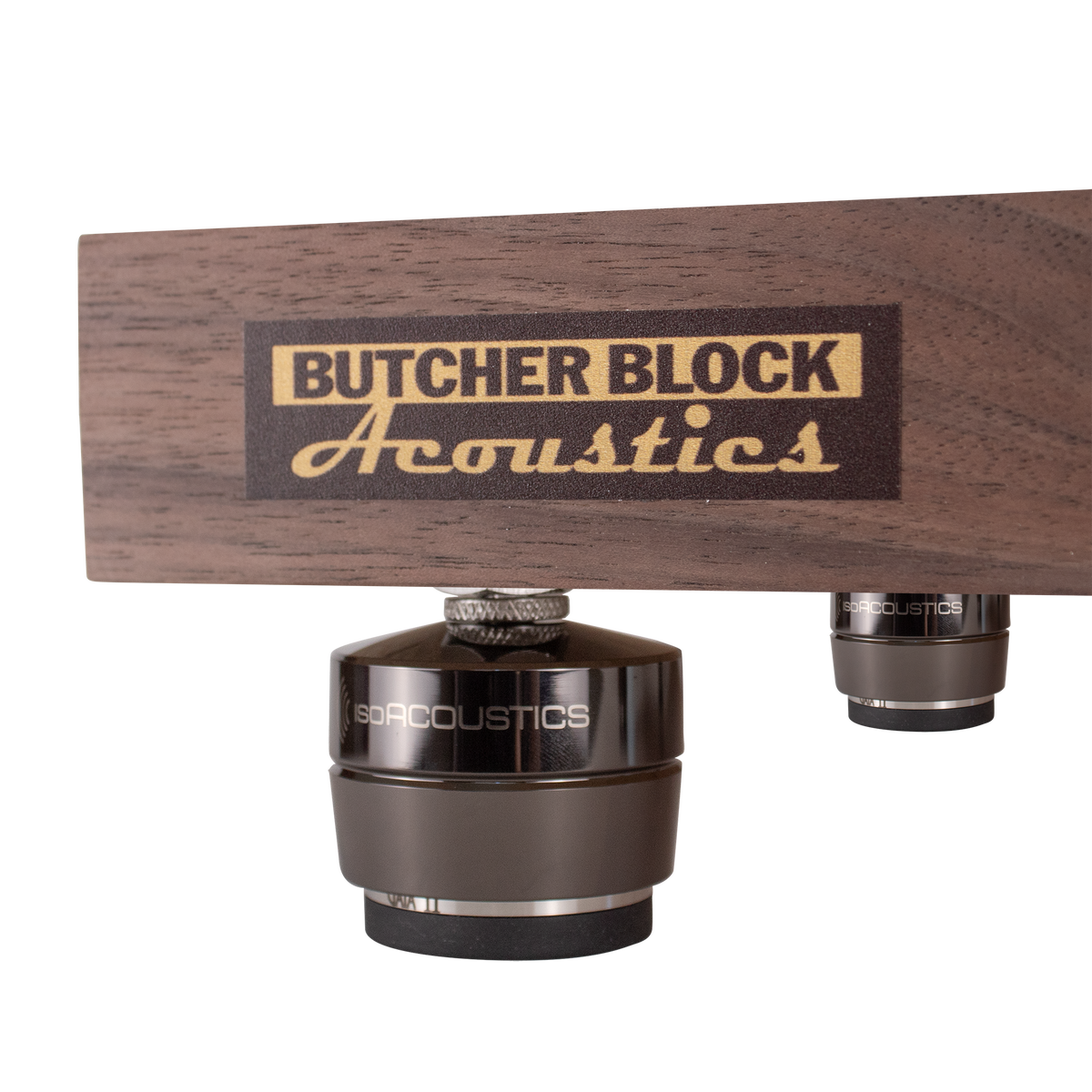 Solid Walnut Edge-Grain Audio Platforms w/ M6 or M8 Threaded Brass Inserts - 1½&quot; Thick