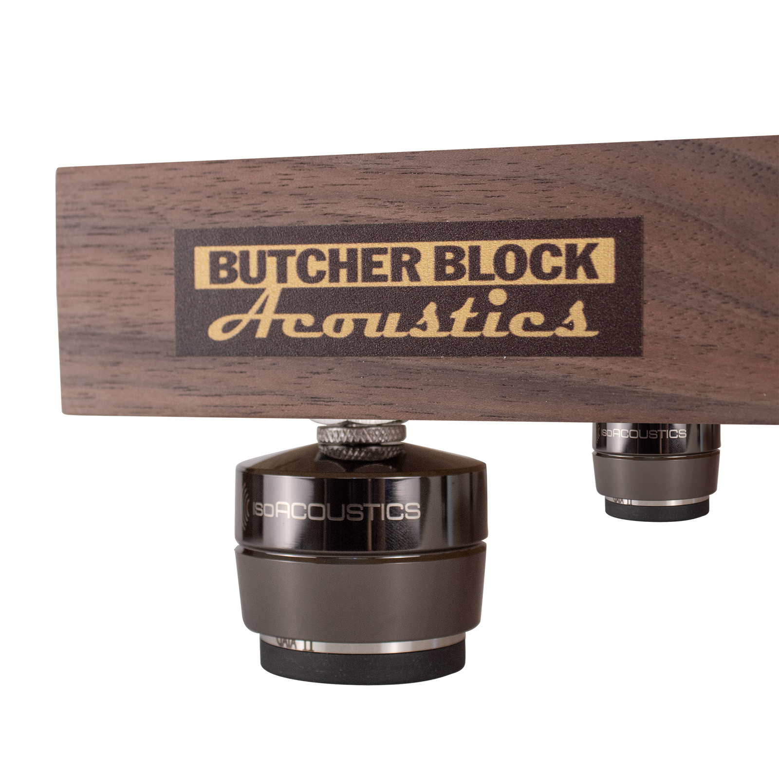 Solid Walnut Edge-Grain Audio Platforms w/ M6 or M8 Threaded Brass Inserts - 1¾" Thick