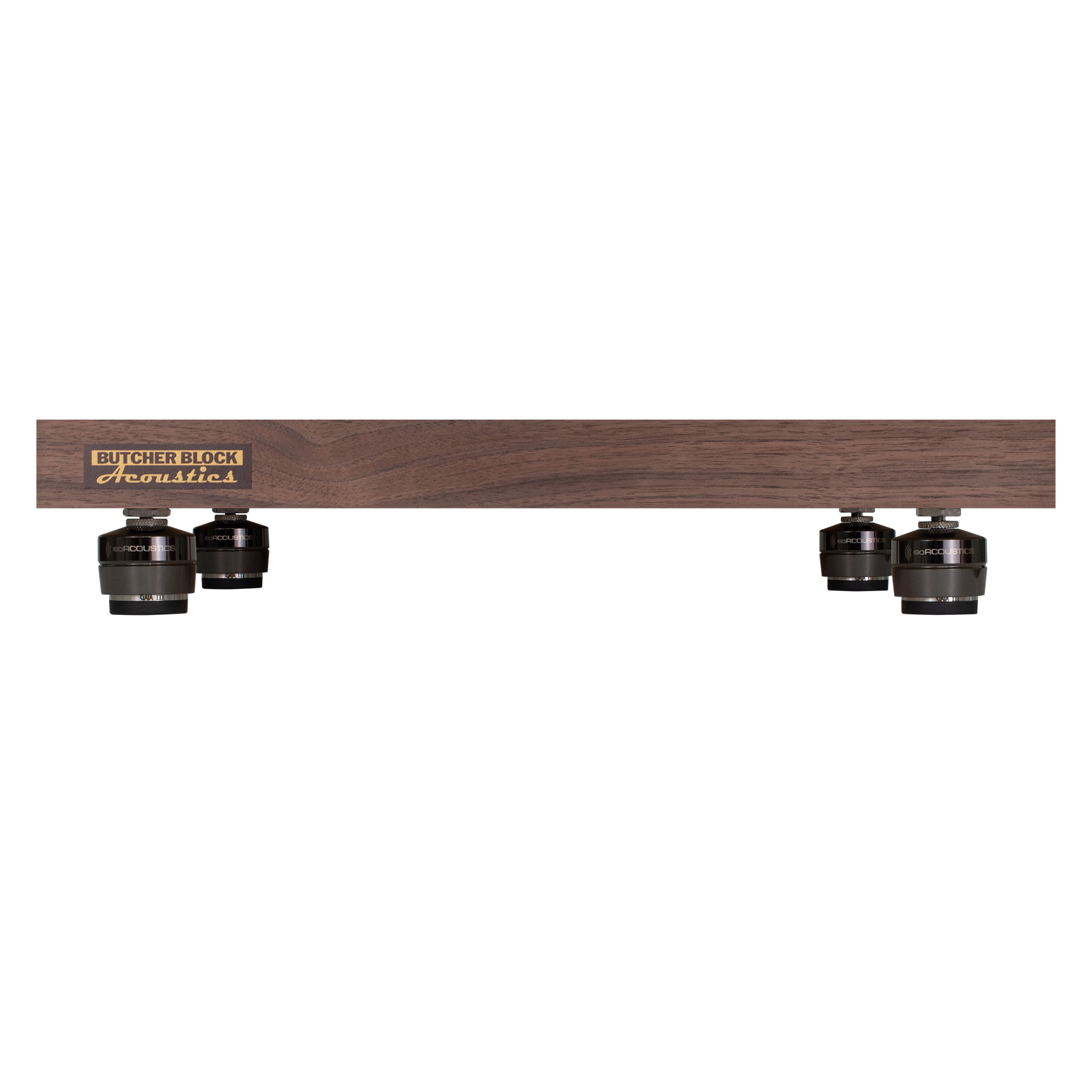 Solid Walnut Edge-Grain Audio Platforms w/ M6 or M8 Threaded Brass Inserts - 1¾" Thick