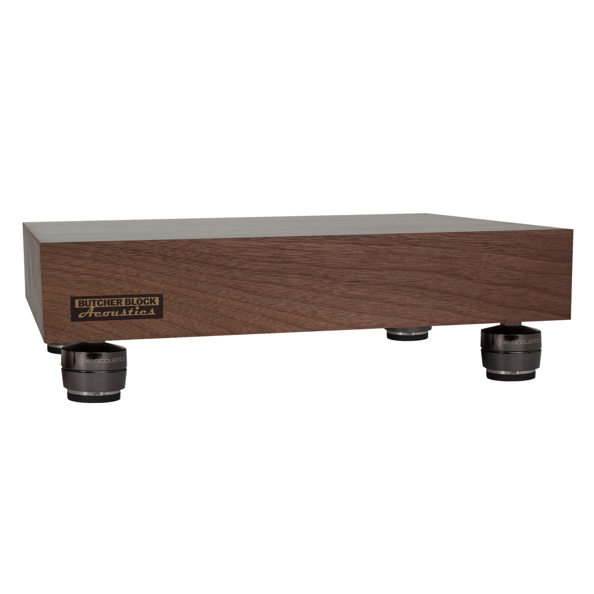 Solid Walnut Edge-Grain Audio Platforms | IsoAcoustics GAIA Feet | 3" Thick
