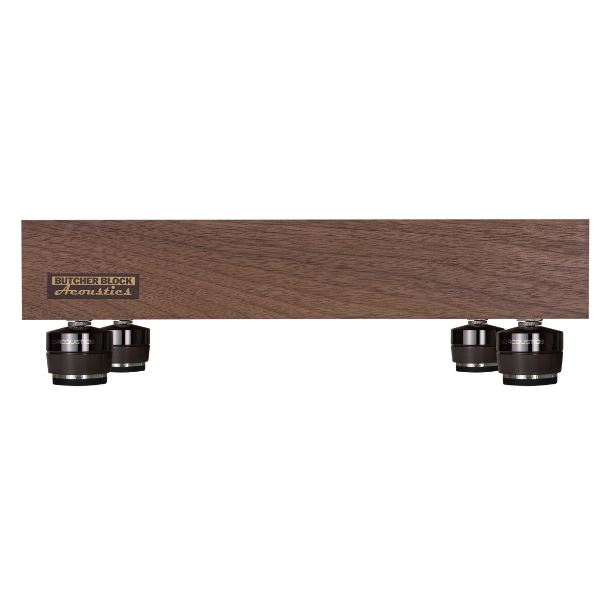Solid Walnut Edge-Grain Audio Platforms w/ M6 or M8 Threaded Brass Inserts - 3&quot; Thick