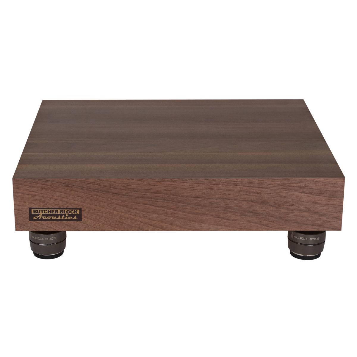 Solid Walnut Edge-Grain Audio Platforms w/ M6 or M8 Threaded Brass Inserts - 3&quot; Thick