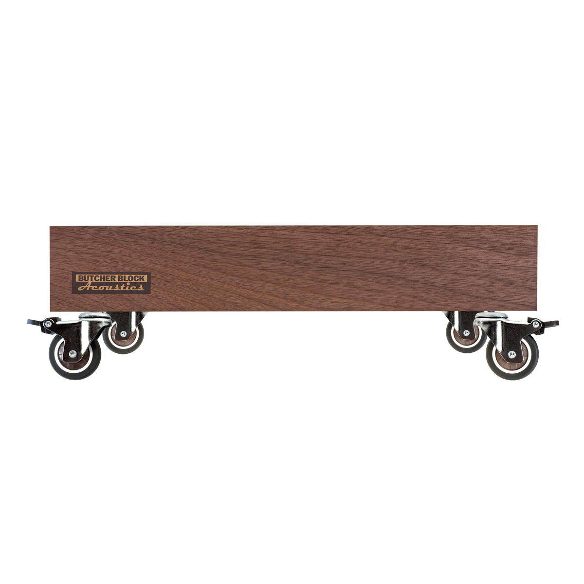 Mobile Amp Stands - Solid Walnut Platforms with 2" TPE Swivel Stem Casters