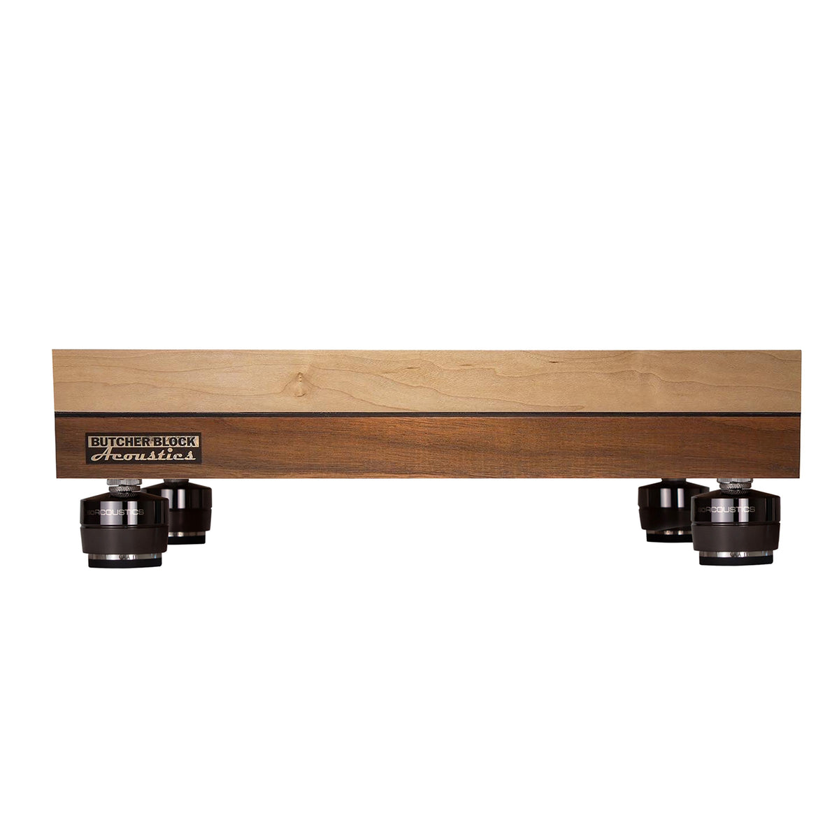 Double B Combo - Maple | Walnut Isolation Platform w/ M6 or M8 Threaded Brass Inserts - 3⅛" Thick