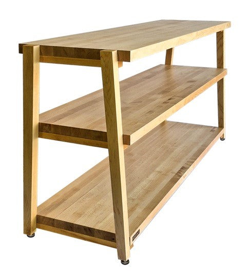 rigidrackPLUS - 3 Shelf Rack - 1½&quot; Thick Solid Maple Shelves - 1½&quot; Maple Legs - Extended Shelf Spacing