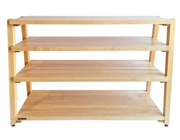 rigidrackPLUS - 4 Shelf Rack - 1½&quot; Thick Solid Maple Shelves - 1⅝&quot; Maple Legs - Extended Shelf Spacing