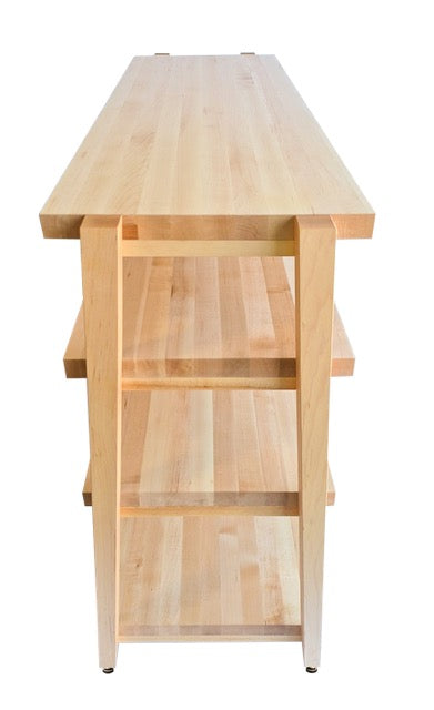 rigidrackPLUS - 4 Shelf Rack - 1½" Thick Solid Maple Shelves - 1⅝" Maple Legs - Extended Shelf Spacing