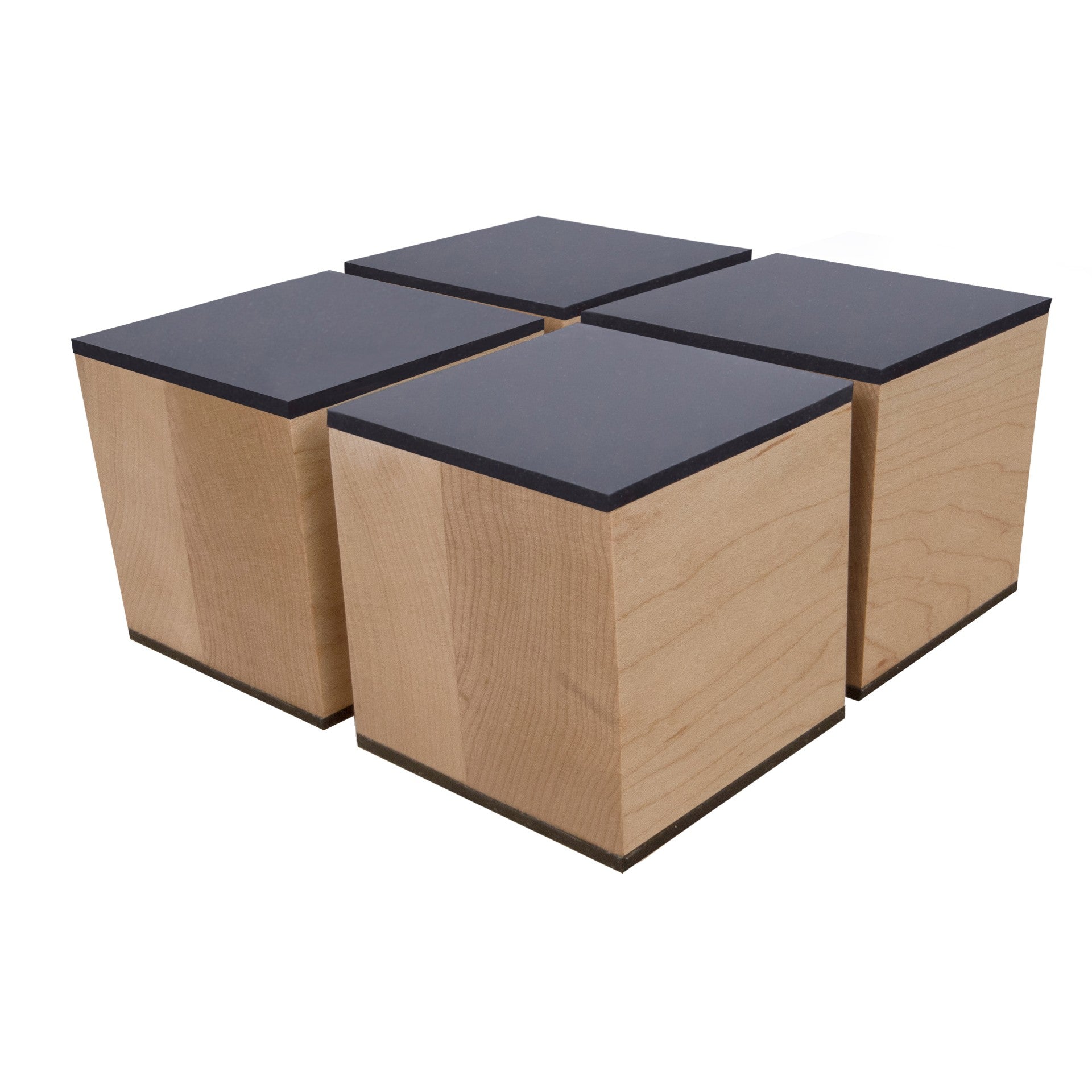 Isolation Blocks - Solid Hardwood - Viscoelastic Damping Pad Top & Bottom (Set/4)