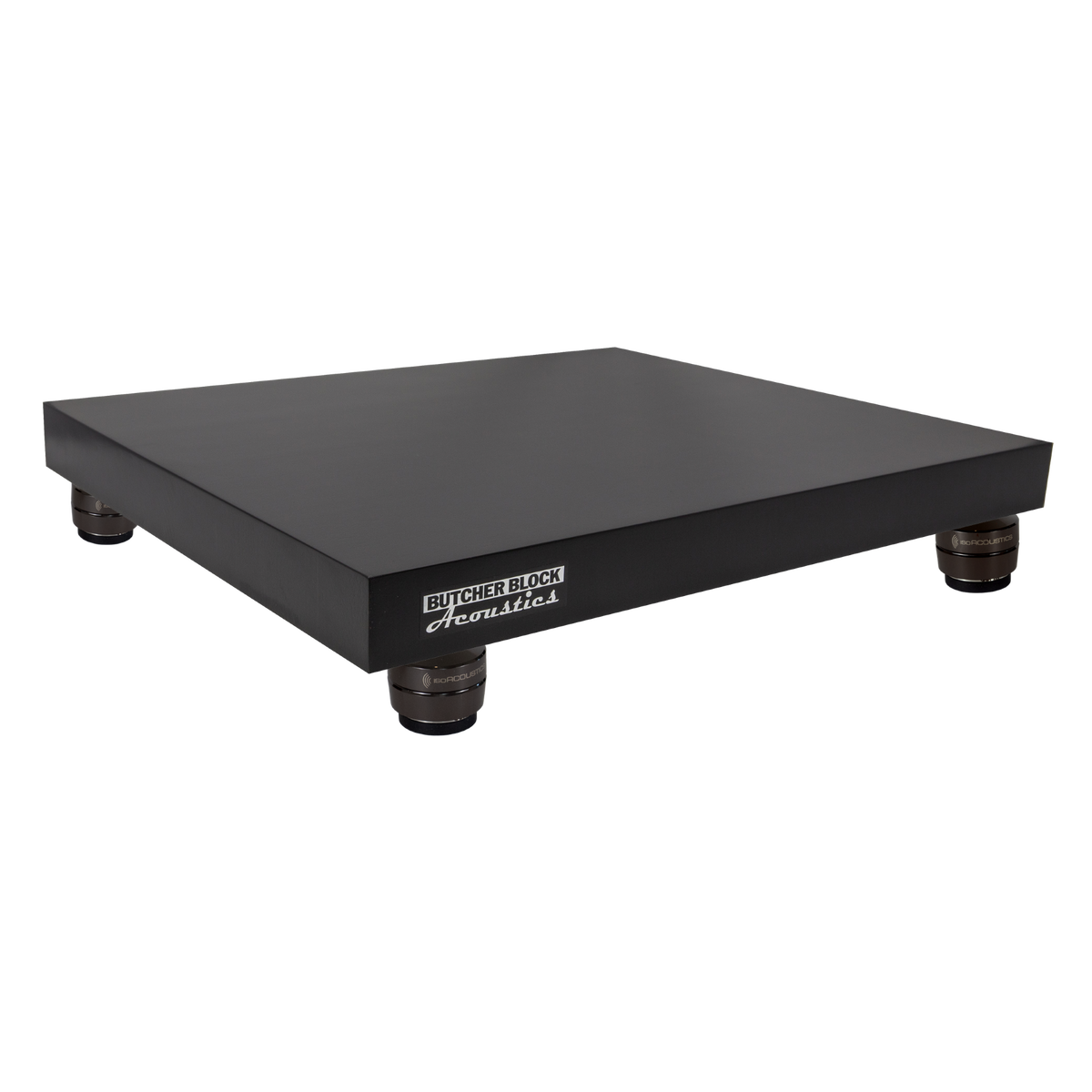 Solid Midnite Maple (Black) Edge-Grain Audio Platforms | IsoAcoustics GAIA Feet | 1½" Thick